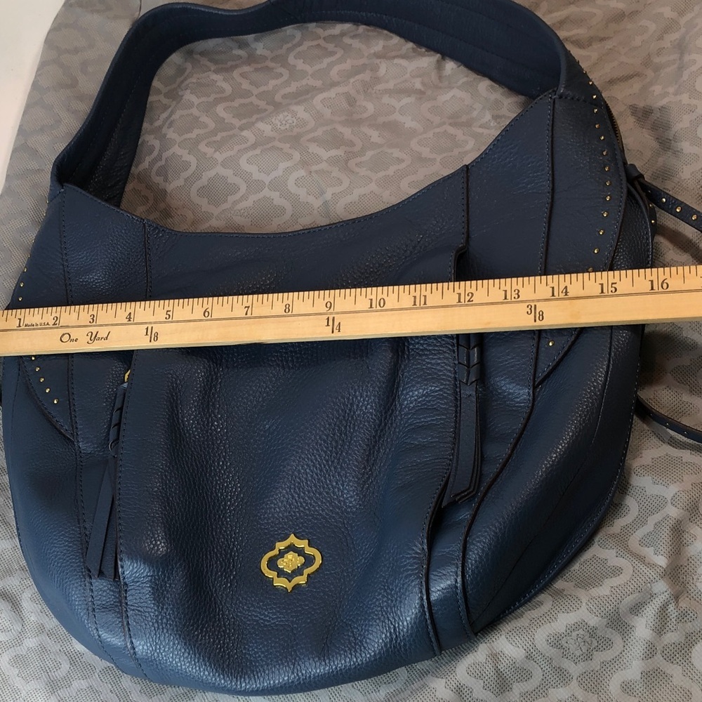 OrYANY Chic Soft Blue Pebble Leather Hobo Bag Gold Hardware and Studs NWOT - Picture 15 of 16